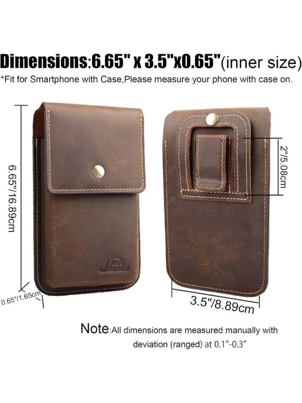 Leather Cell Phone Holster with Belt Clip - Magnetic Closure Pouch for Galaxy